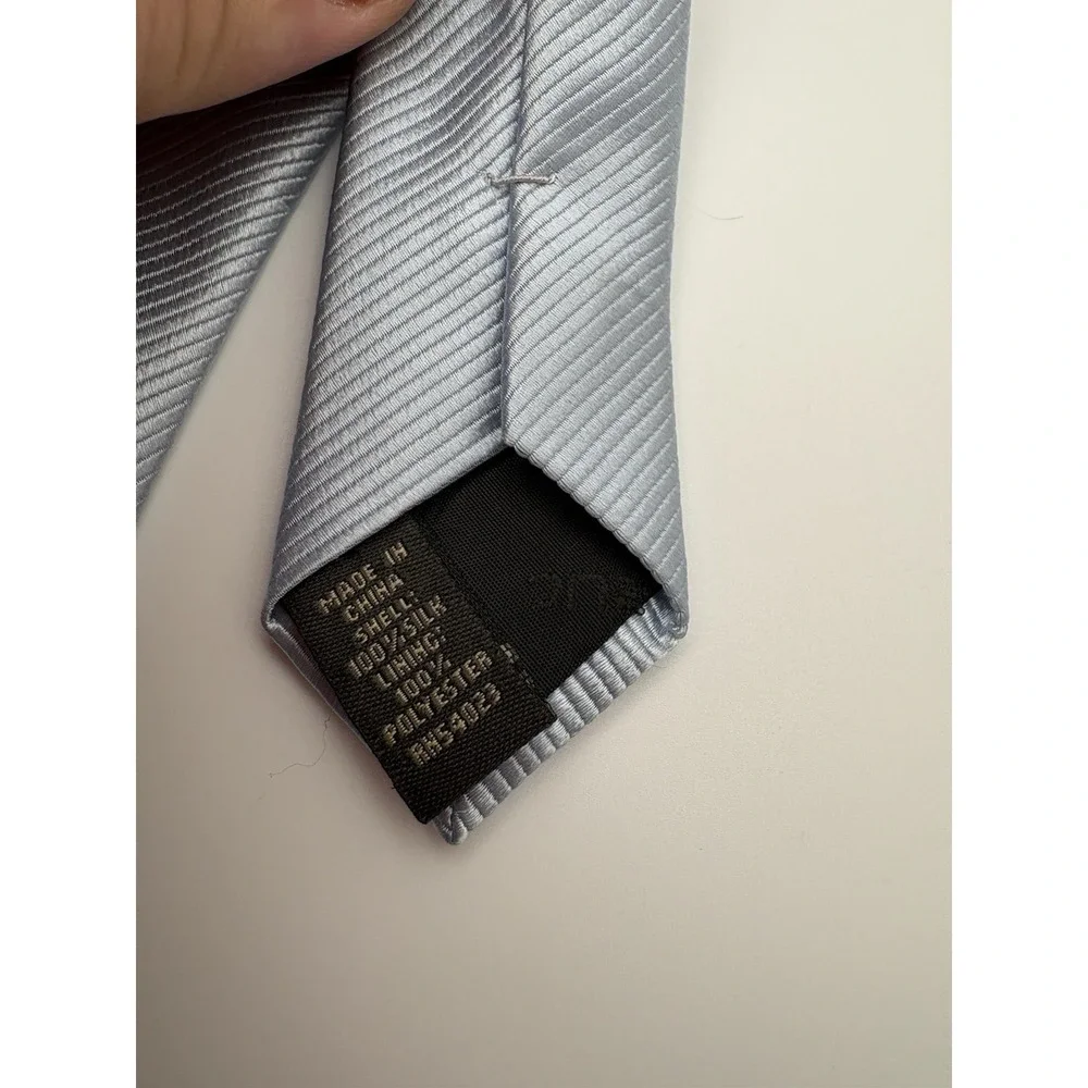 Banana Republic Mens Blue Silk Geometric Ribbed Classic Neck Tie